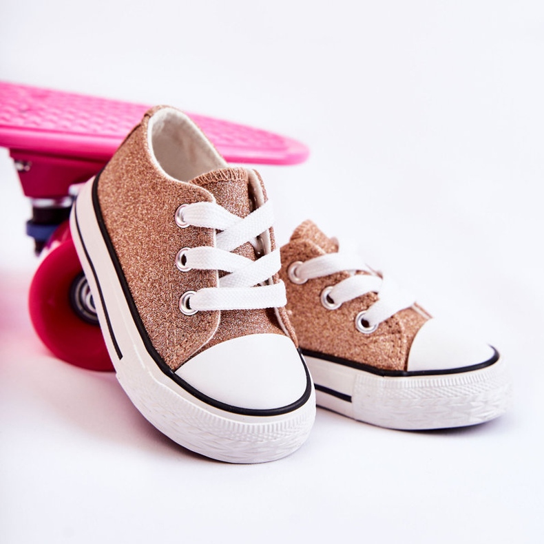 Children's Sneakers Tied Rose Gold Wella golden golden 1