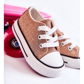 Children's Sneakers Tied Rose Gold Wella golden golden 2