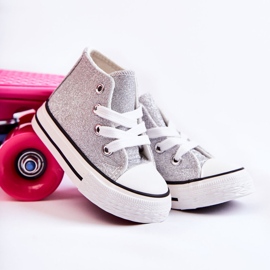 Children's Sneakers High Silver Catrina 1