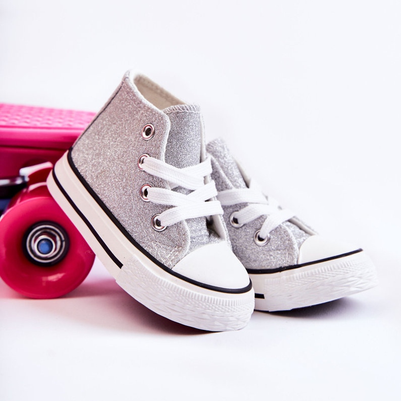 Children's Sneakers High Silver Catrina 1