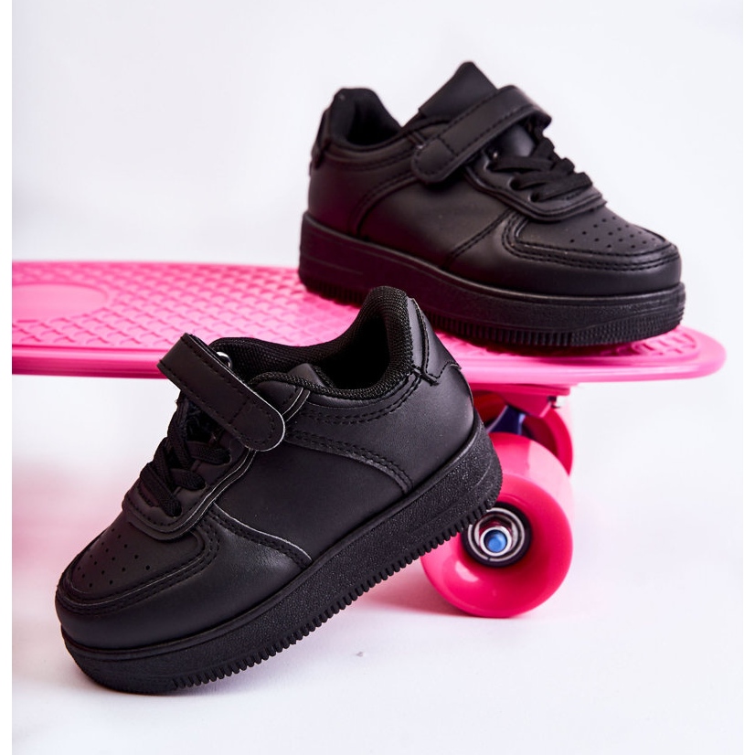 childrens black velcro shoes