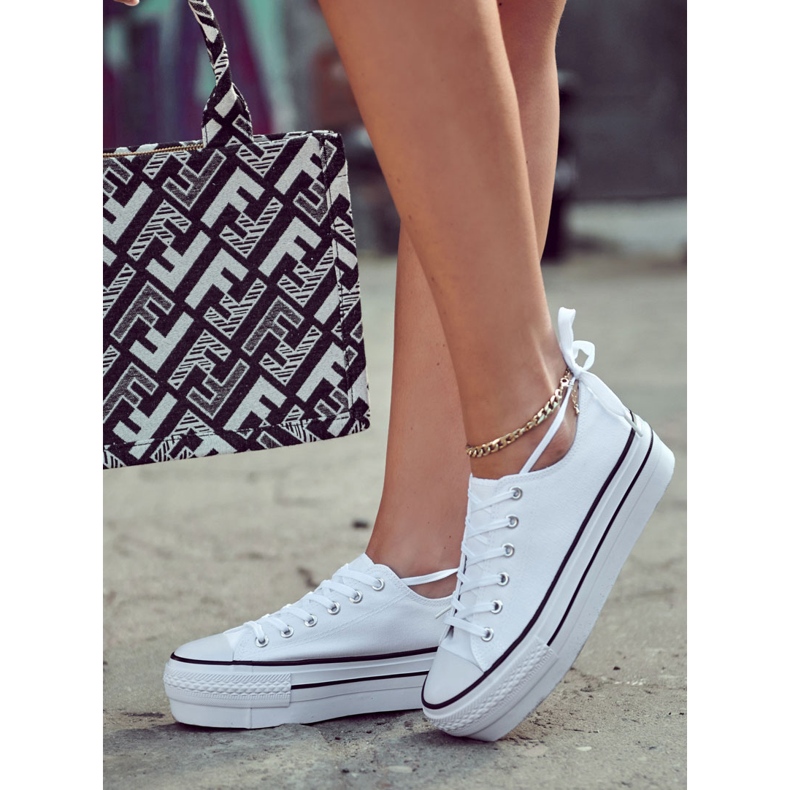 FS3 Women's Sneakers on a massive platform in white Farona 1