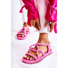 PS1 Women's Fashionable Sandals Braided Fuchsia Amparo pink 1