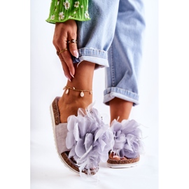 PS1 Women's Suede Slippers With Decorative Flower Gray Alimos grey 1