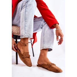 FB1 Women's Slippers Suede Beige Olena brown 2