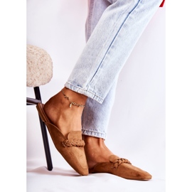 FB1 Women's Slippers Suede Beige Olena brown 1