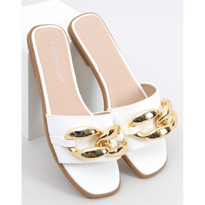 Slippers with a chain Dalia White 1