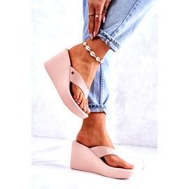 Women's Slippers On Wedge ZAXY HH285294 Nude beige pink 2