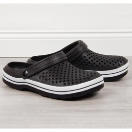 News M EVE301A black openwork foam slippers 1