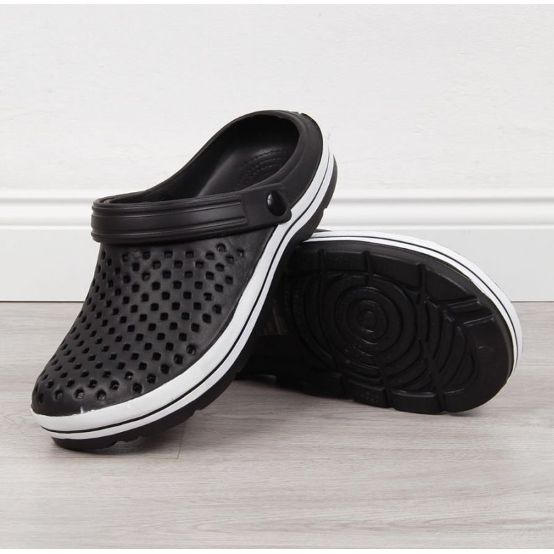 News M EVE301A black openwork foam slippers 2