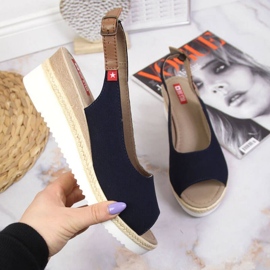 Sandals on the wedge Big Star Jr INT1727A navy blue 1 Sandals on the wedge Big Star Jr INT1727A navy blue 1