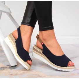 Sandals on the wedge Big Star Jr INT1727A navy blue 2 Sandals on the wedge Big Star Jr INT1727A navy blue 2