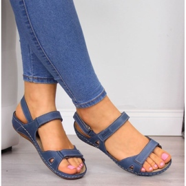 Comfortable sandals Helios W H205A navy blue 2