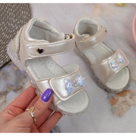 Miss❤E Velcro sandals with bow Miss Jr EU650A silver ['silver'] 1
