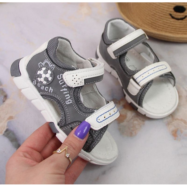 Velcro sandals NEWS Jr EU651B gray grey 1