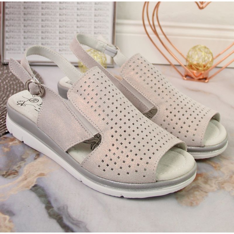 Wedge sandals T.Sokolski W SCA169 beige-silver 2