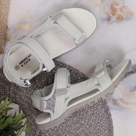 American Club W AM896B gray velcro sandals 2