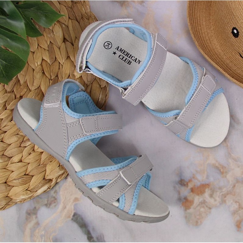 American Club Jr AM898A velcro sandals gray 2