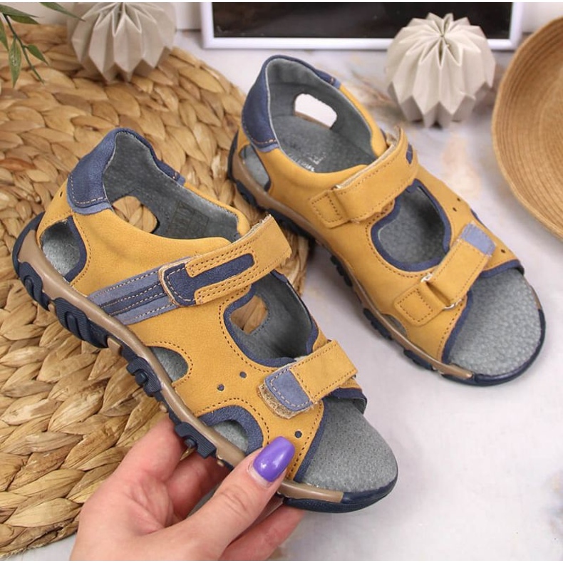 Velcro sandals Kornecki Jr KOR6188A camel brown 1