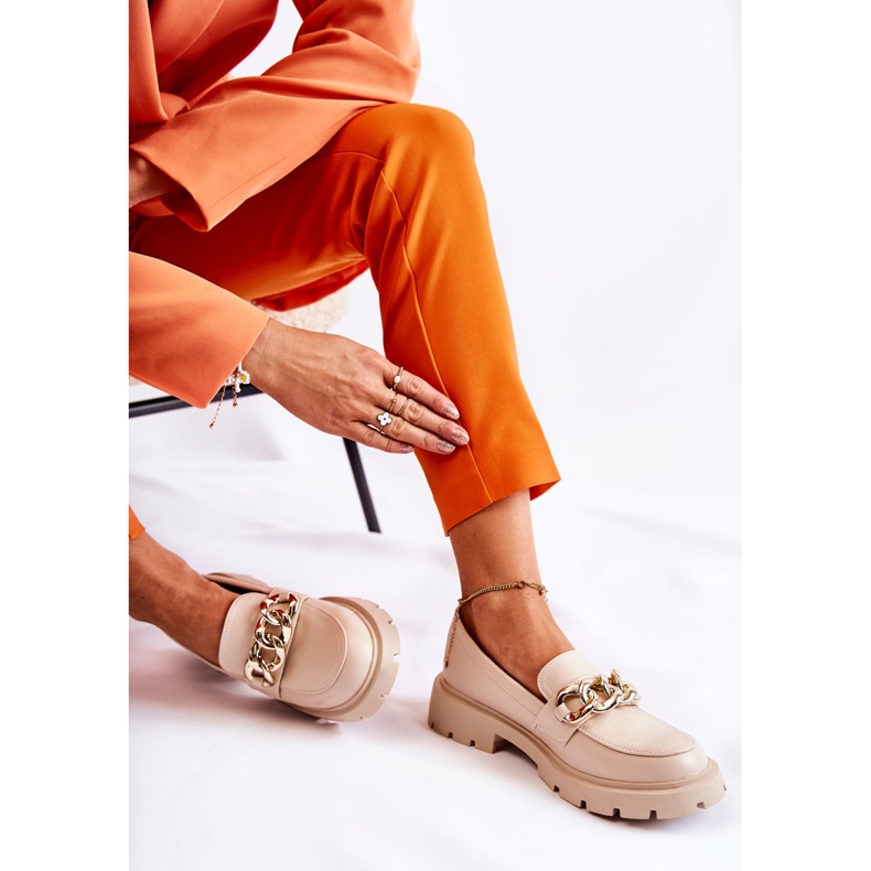 FB1 Leather Loafers Chain Light beige Amicable 2 FB1 Leather Loafers Chain Light beige Amicable 2