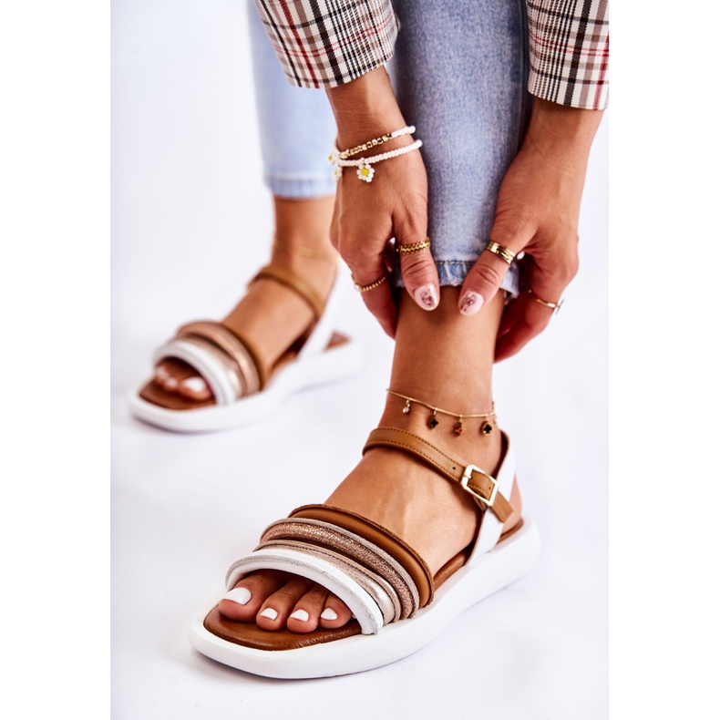 Fashionable Leather Women's Sandals Maciejka 05561-11 White multicolored 1 Fashionable Leather Women's Sandals Maciejka 05561-11 White multicolored 1