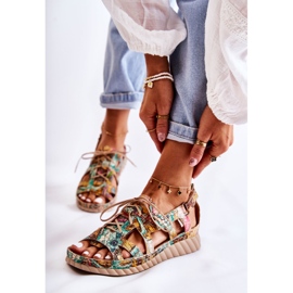 Maciejka Women's Leather Sandals With Velcro 05375-09 Green 1 Maciejka Women's Leather Sandals With Velcro 05375-09 Green 1