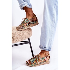 Maciejka Women's Leather Sandals With Velcro 05375-09 Green 2 Maciejka Women's Leather Sandals With Velcro 05375-09 Green 2