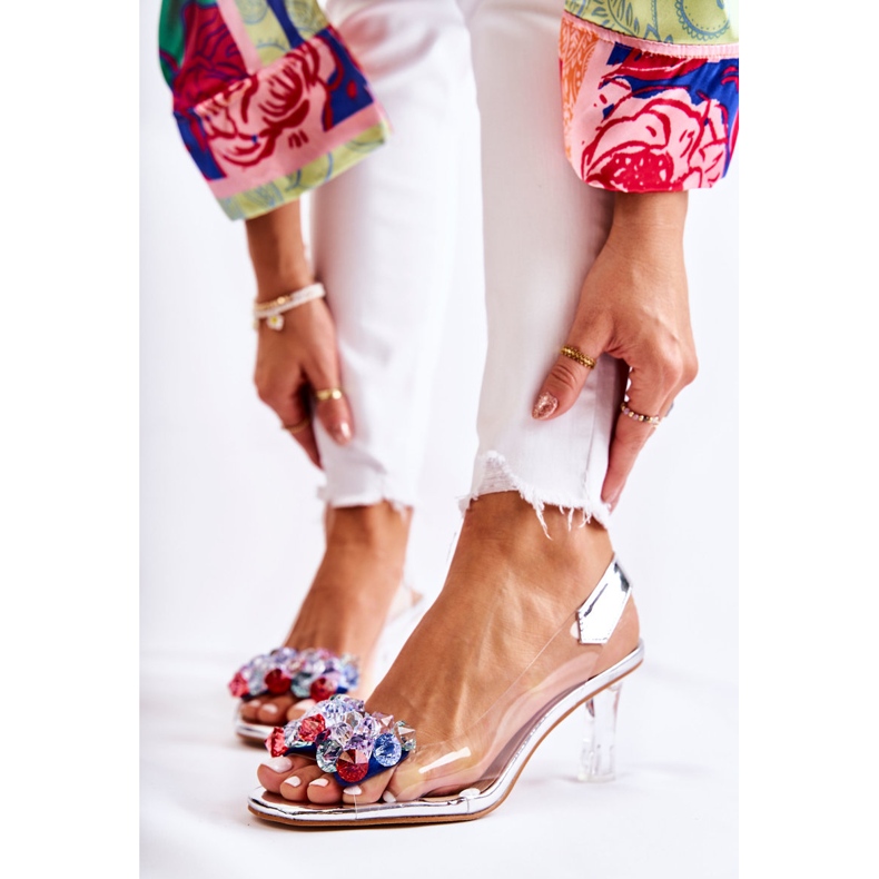 S.Barski Elegant Pumps With Silver Amalia Ornament colorless 1