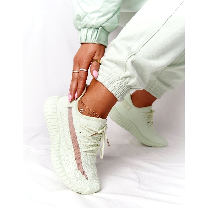Women's light green sneakers sports shoes 2 Women's light green sneakers sports shoes 2