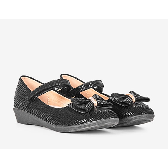 Children's black ballerinas with a Tienne bow 1