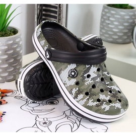 American Club W AM445B khaki foam slippers black 1