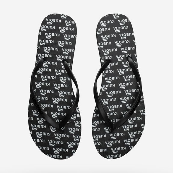 Kubota KUB7 black rubber flip-flops 1