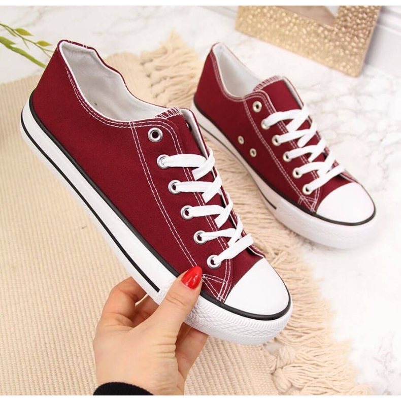 Atletico W ATC266D burgundy low-top sneakers red 1