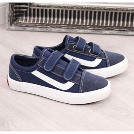 Low sneakers with Velcro Atletico Jr ATC337C navy blue 1