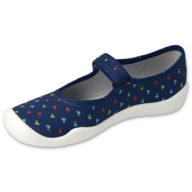 Befado children's slippers with Velcro 114Y490 navy blue 1 Befado children's slippers with Velcro 114Y490 navy blue 1