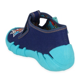 Befado children's slippers 110p440 navy blue with dog 2