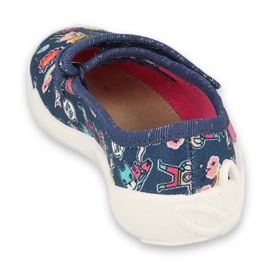 Befado children's slippers 114x482 navy blue with colorful applications 2