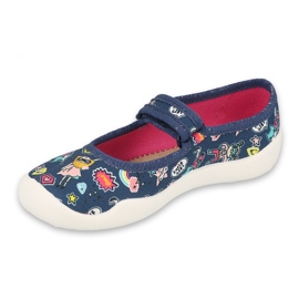 Befado children's slippers 114x482 navy blue with colorful applications 1