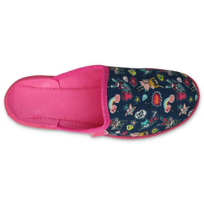 Befado children's slippers 707y423 Colorful applications blue 2 Befado children's slippers 707y423 Colorful applications blue 2