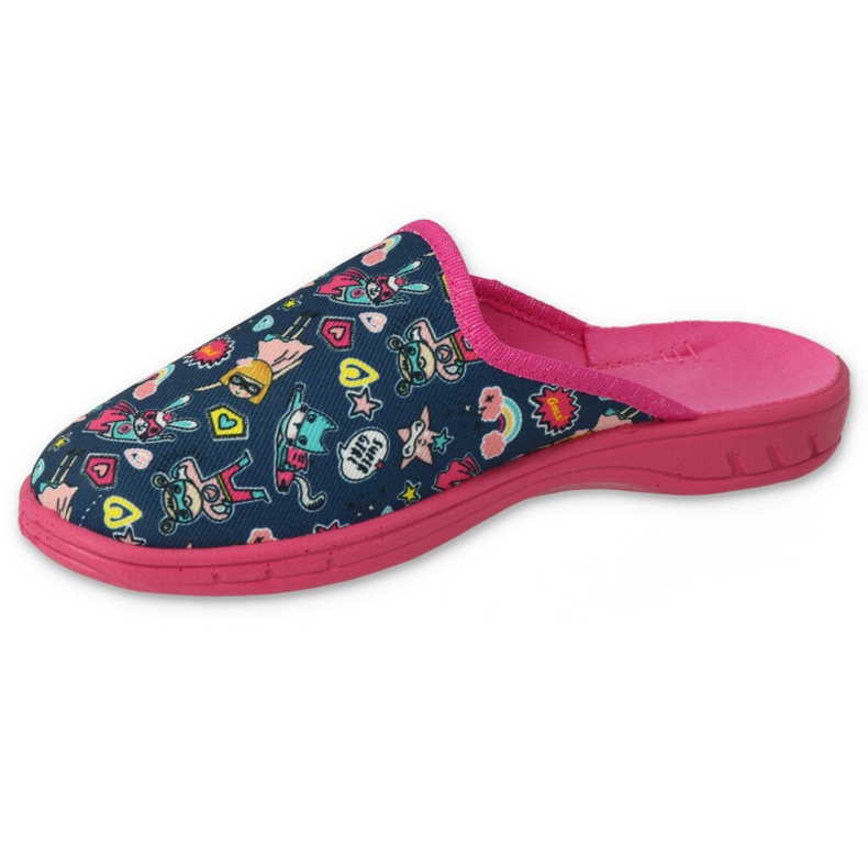 Befado children's slippers 707y423 Colorful applications blue 1