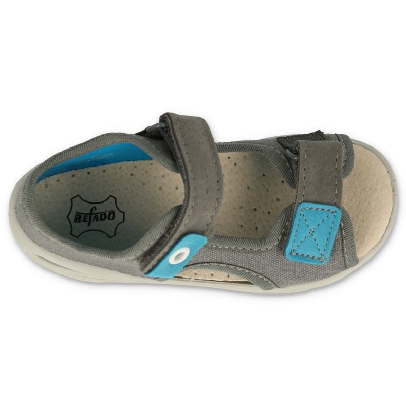 Befado children's shoes pu 065X166 blue grey 2 Befado children's shoes pu 065X166 blue grey 2