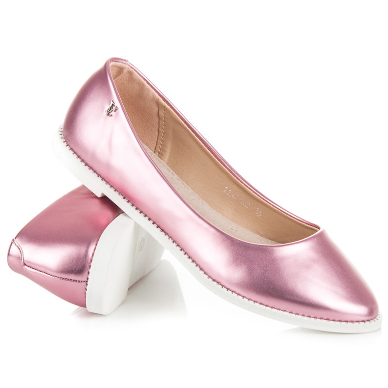 Vices Shiny pointed ballerinas pink 1
