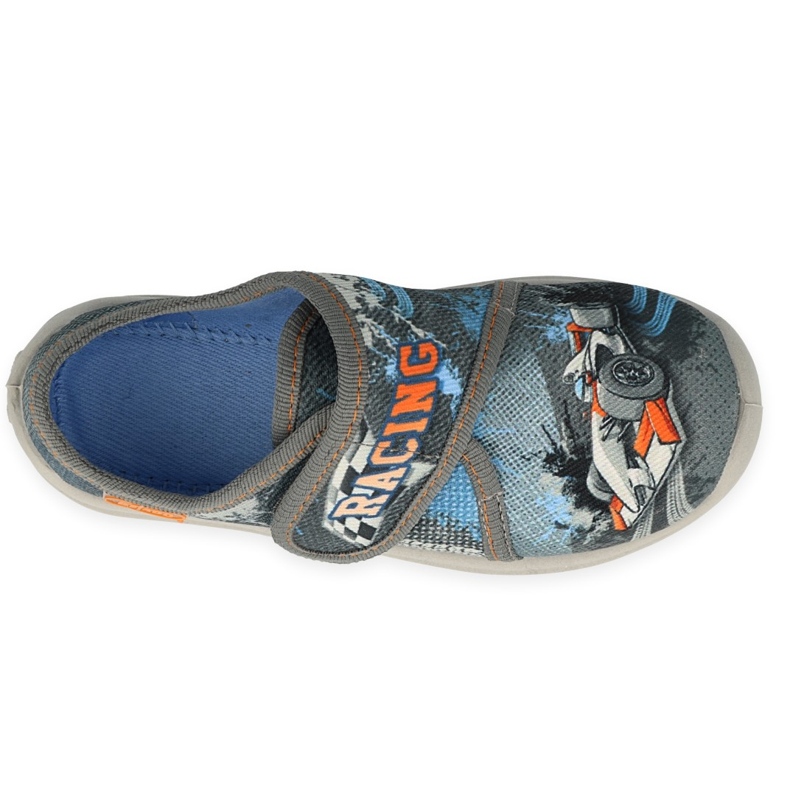 Befado children's slippers gray Velcro 560x156 blue 2 Befado children's slippers gray Velcro 560x156 blue 2