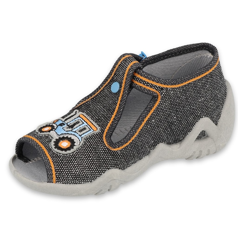 Befado children's slippers 217p111 with application grey 2
