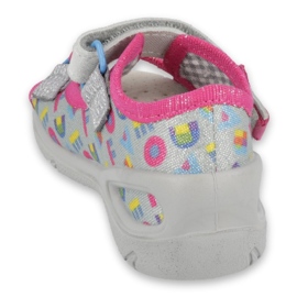 Befado children's slippers leather insert 065p149 pink grey 2