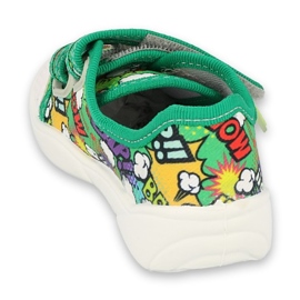 Befado children's slippers for Velcro 907p122 green 2