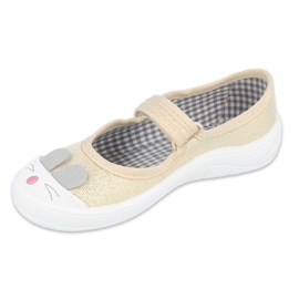 Befado children's shoes 208X047 beige golden 1 Befado children's shoes 208X047 beige golden 1
