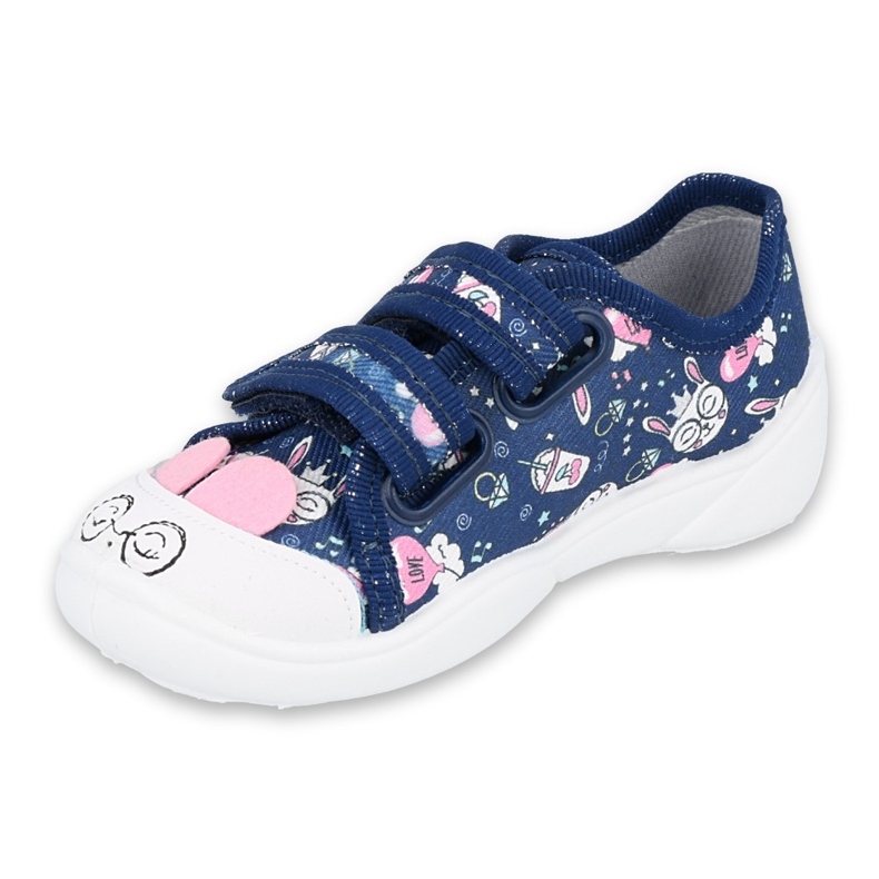 Befado children's shoes 907P127 navy blue pink 1