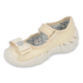 Befado children's slippers with a bow 109p206 golden 1