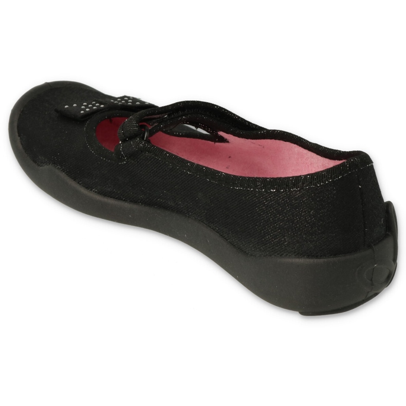 Befado children's ballerinas 114y240 with a bows in sequins black 2
